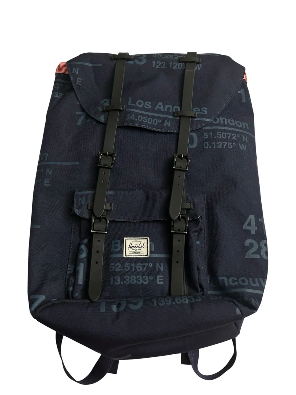 Herschel Supply Company Navy Coordinate-Print Canvas Backpack with Black Straps